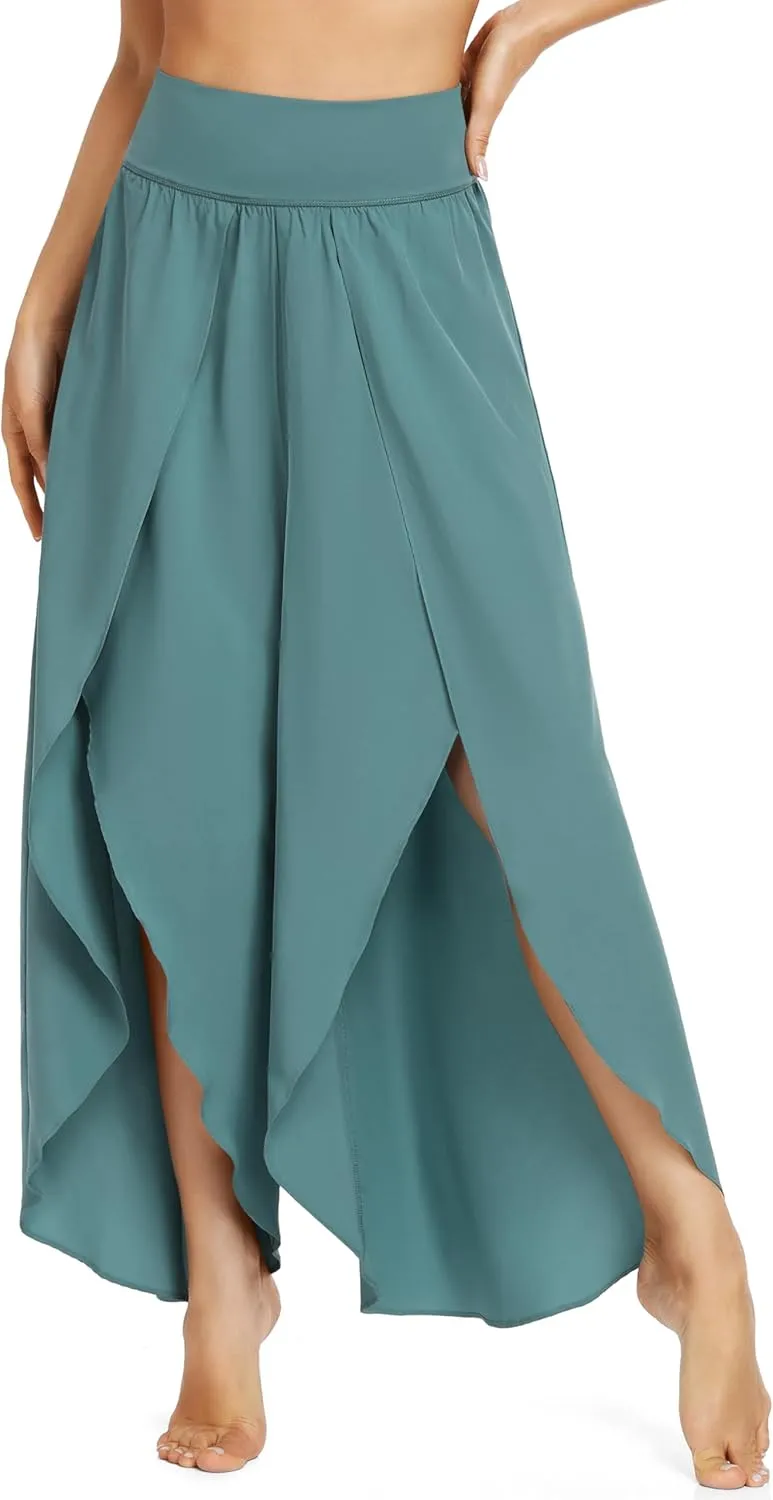 IUGA Flowy Pants for Women Wide Leg High Waisted Palazzo Boho Beach Harem Pants for Casual Dance Summer