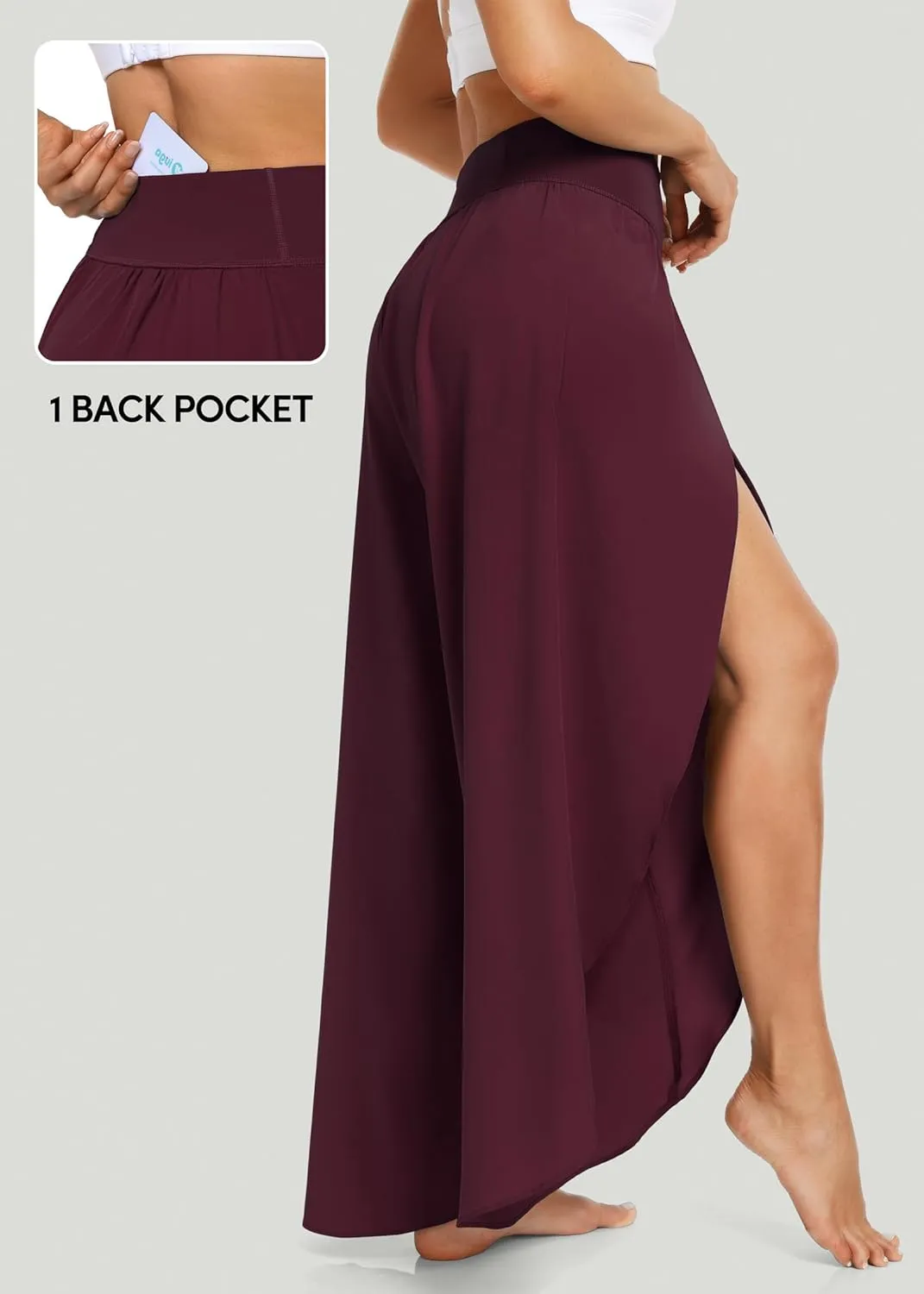 IUGA Flowy Pants for Women Wide Leg High Waisted Palazzo Boho Beach Harem Pants for Casual Dance Summer