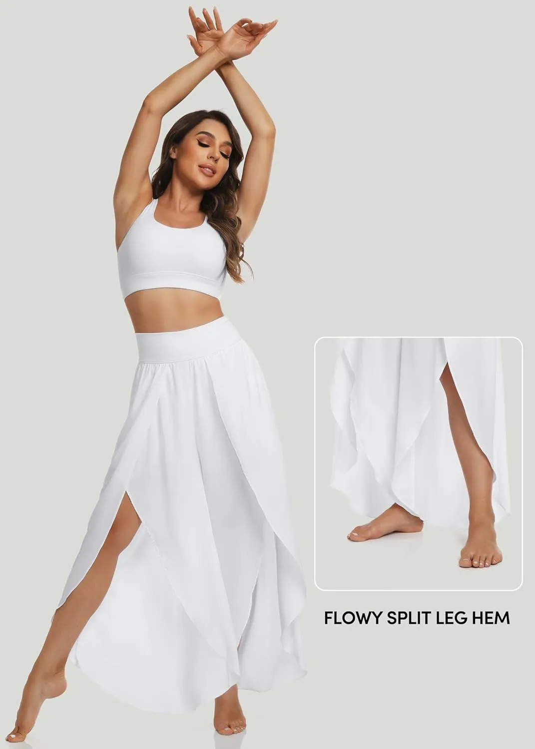 IUGA Flowy Pants for Women Wide Leg High Waisted Palazzo Boho Beach Harem Pants for Casual Dance Summer