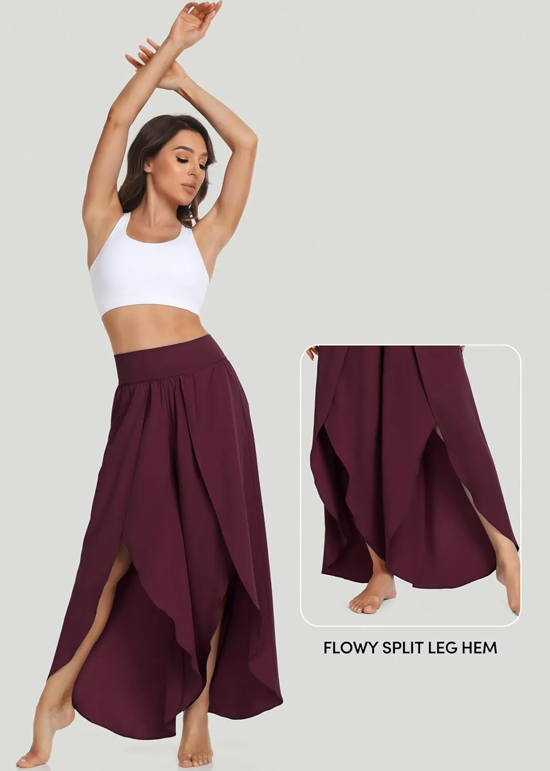IUGA Flowy Pants for Women Wide Leg High Waisted Palazzo Boho Beach Harem Pants for Casual Dance Summer