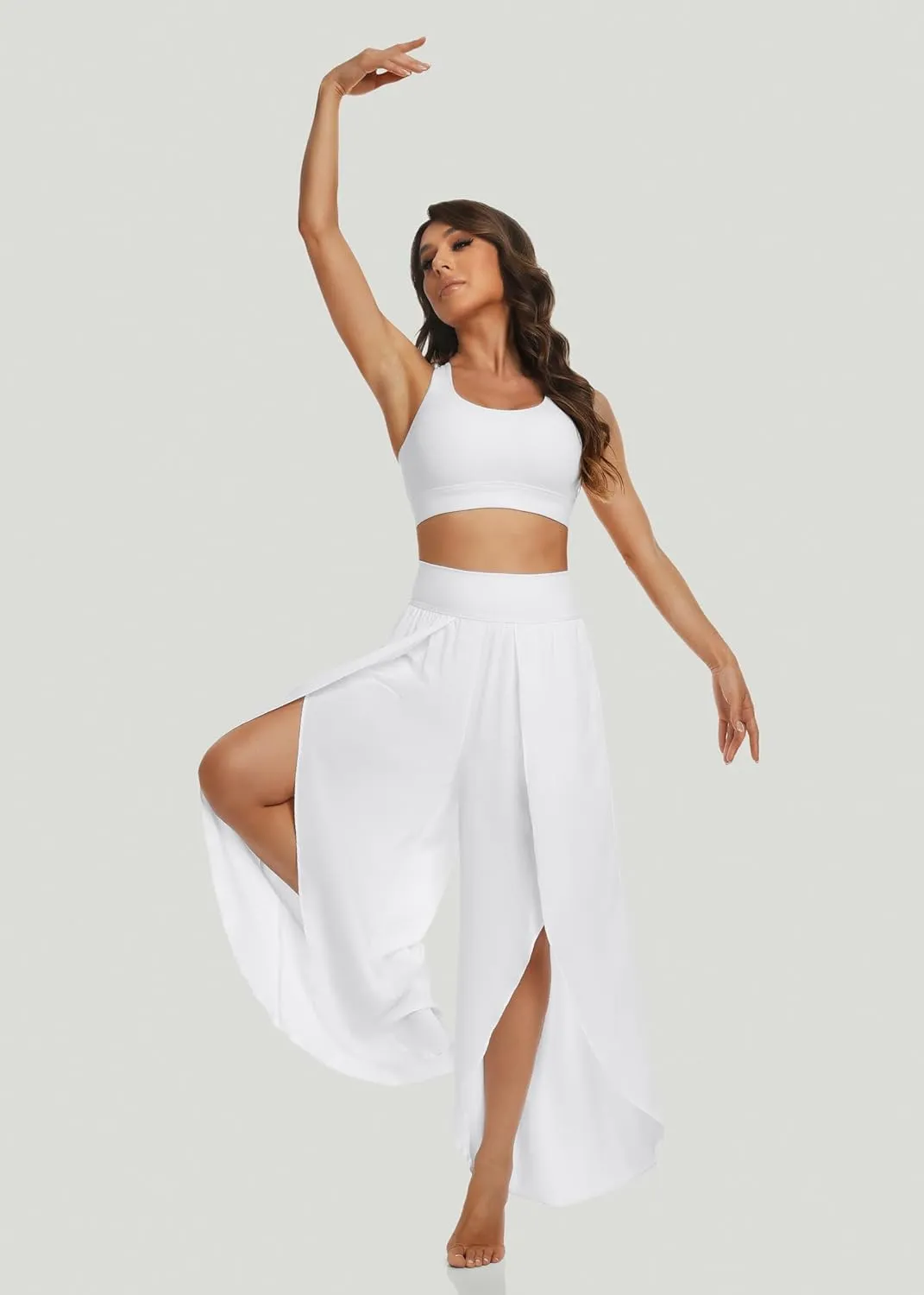 IUGA Flowy Pants for Women Wide Leg High Waisted Palazzo Boho Beach Harem Pants for Casual Dance Summer