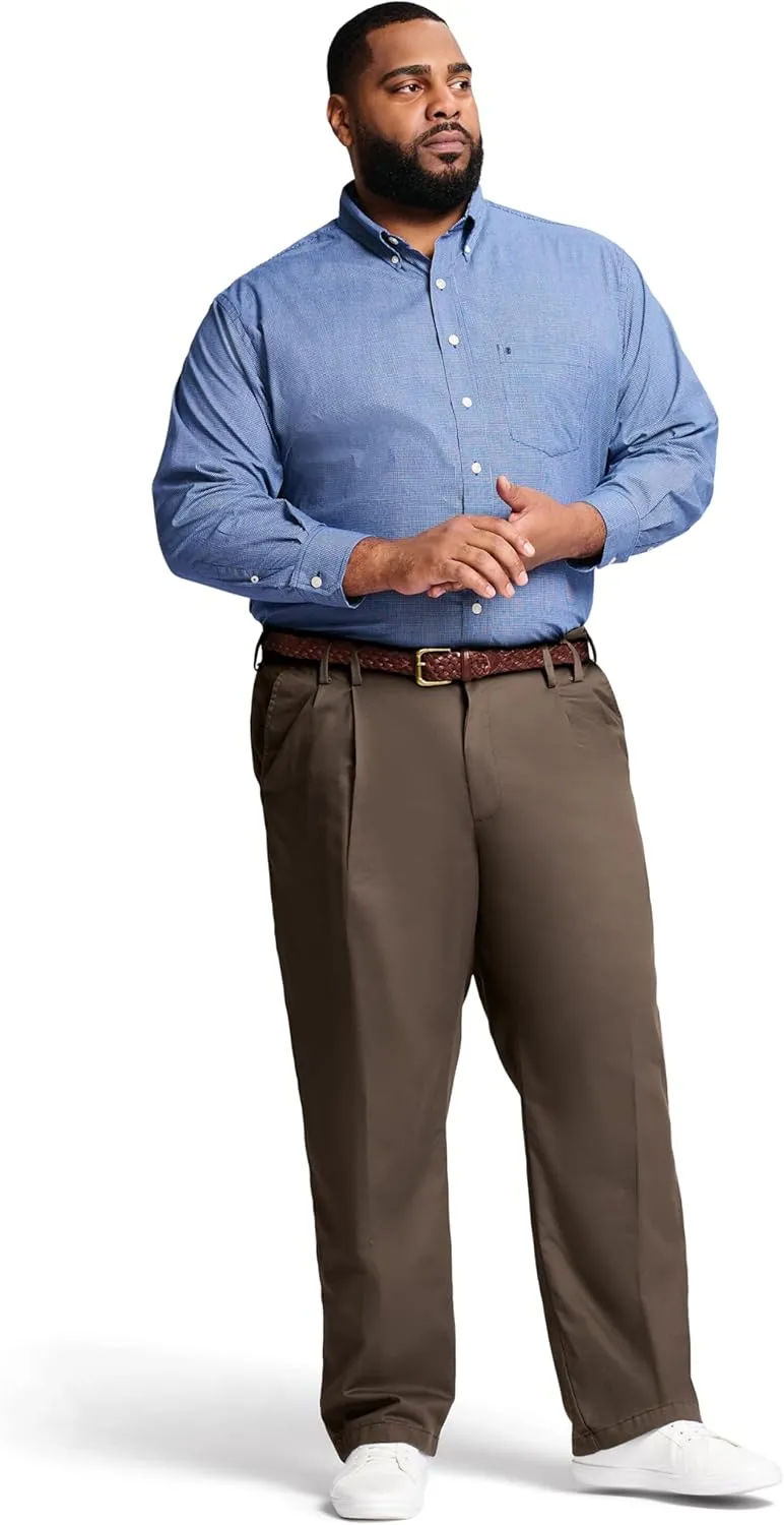 IZOD Men's Big-and-Tall American Chino Double-Pleated Pants