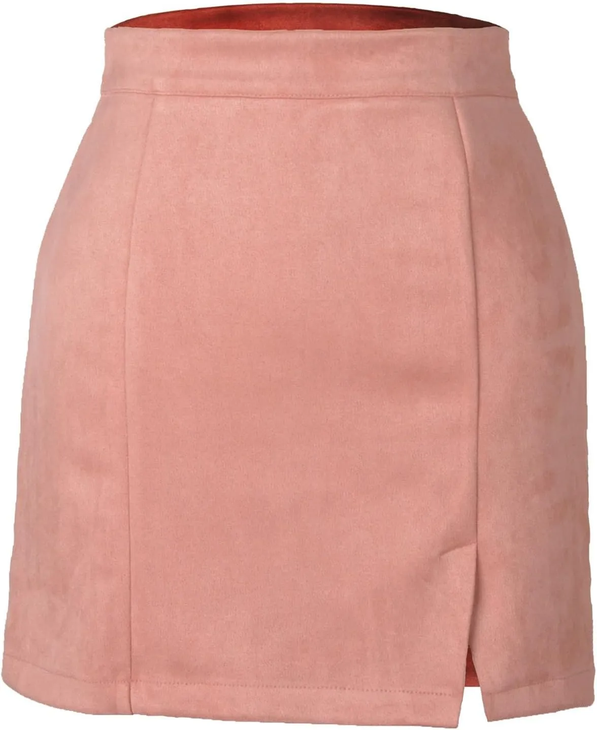JOAU Womens Faux Suede Mini Skirt Side Slit High Waisted Zipper Back Stretch Short Skirts Summer Going Out Y2K Streetwear