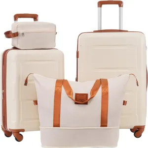 Kangmusi 2 Piece Luggage Set with Bags Expanable Spinner Wheels ABS Lightweight Suitcase with TSA Lock 20inch 24inch