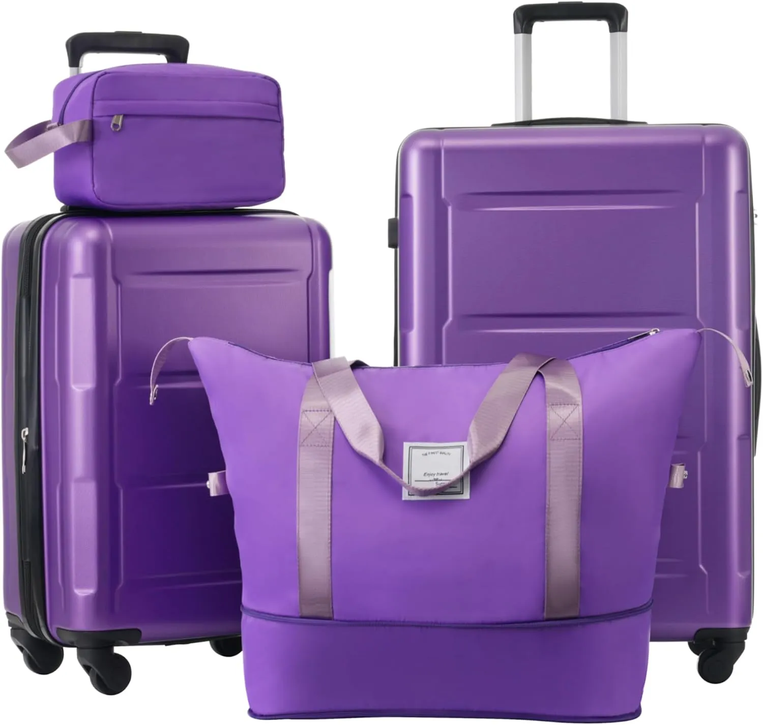 Kangmusi 2 Piece Luggage Set with Bags Expanable Spinner Wheels ABS Lightweight Suitcase with TSA Lock 20inch 24inch
