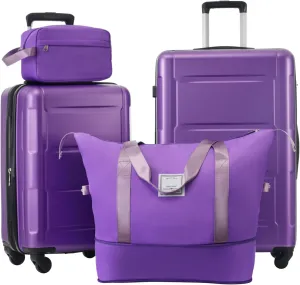 Kangmusi 2 Piece Luggage Set with Bags Expanable Spinner Wheels ABS Lightweight Suitcase with TSA Lock 20inch 24inch