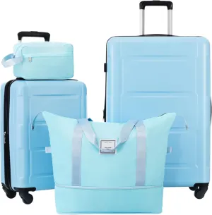Kangmusi 2 Piece Luggage Set with Bags Expanable Spinner Wheels ABS Lightweight Suitcase with TSA Lock 20inch 28inch