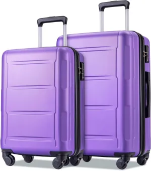 Kangmusi Expanable Spinner Wheel 2 Piece Luggage Set ABS Lightweight Suitcase with TSA Lock 20inch 24inch