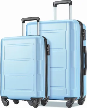 Kangmusi Expanable Spinner Wheel 2 Piece Luggage Set ABS Lightweight Suitcase with TSA Lock 20inch 28inch