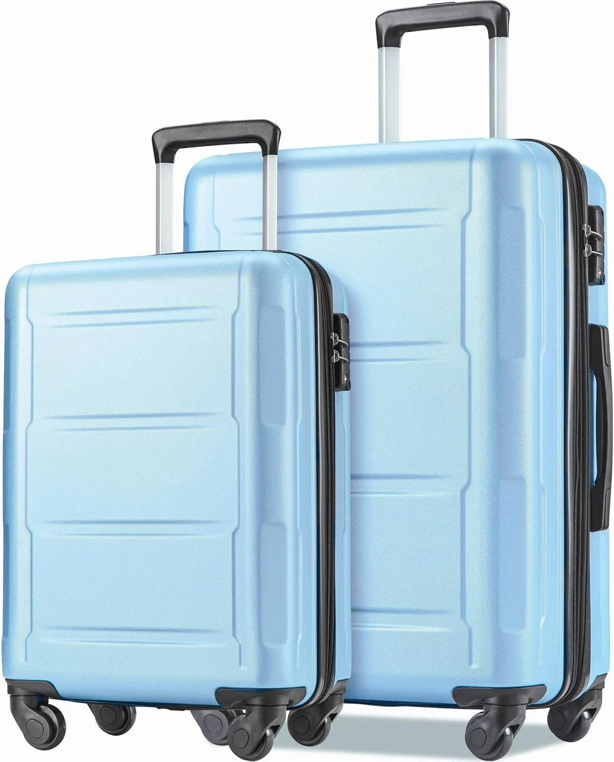 Kangmusi Expanable Spinner Wheel 2 Piece Luggage Set ABS Lightweight Suitcase with TSA Lock 20inch 28inch