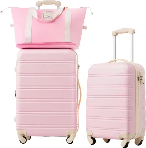 Kangmusi Hardshell Luggage Sets 2Pcs   Bag Spinner Suitcase with TSA Lock Lightweight 20"   24"