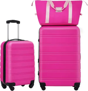 Kangmusi Hardshell Luggage Sets 2Pcs   Bag Spinner Suitcase with TSA Lock Lightweight 20"   28"