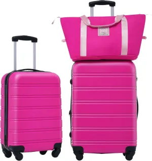 Kangmusi Hardshell Luggage Sets 2Pcs   bag Spinner Suitcase with TSA Lock Lightweight
