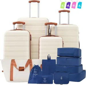 Kangmusi Hardshell Luggage Sets 4 pcs   Bag Spinner Suitcase with TSA Lock Lightweight-16 20" 24" 28" Luggages