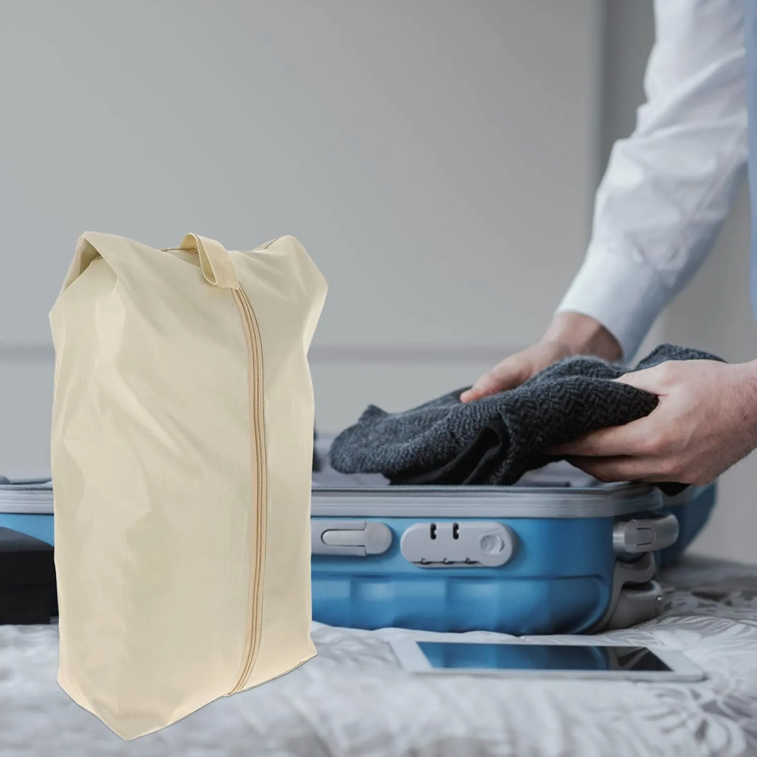 Kichvoe 4Pcs Clothes Storage Bag Storage Bags Packing Cubes for Suitcase Garment Storage Bag Clear Organizer Bags Women Travel Bag Shoe Bag Miss Clothing Essential Bag Polyester