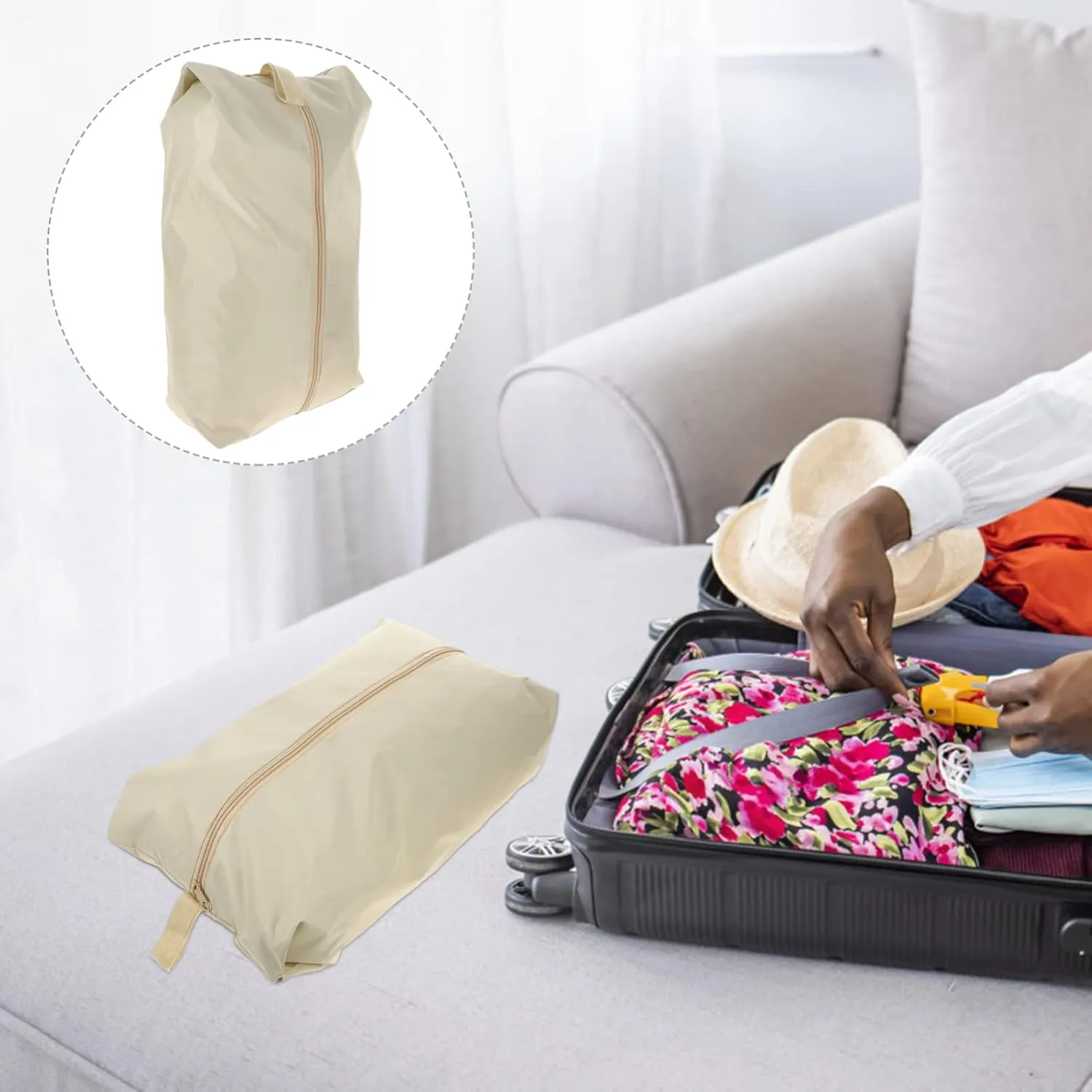 Kichvoe 4Pcs Clothes Storage Bag Storage Bags Packing Cubes for Suitcase Garment Storage Bag Clear Organizer Bags Women Travel Bag Shoe Bag Miss Clothing Essential Bag Polyester