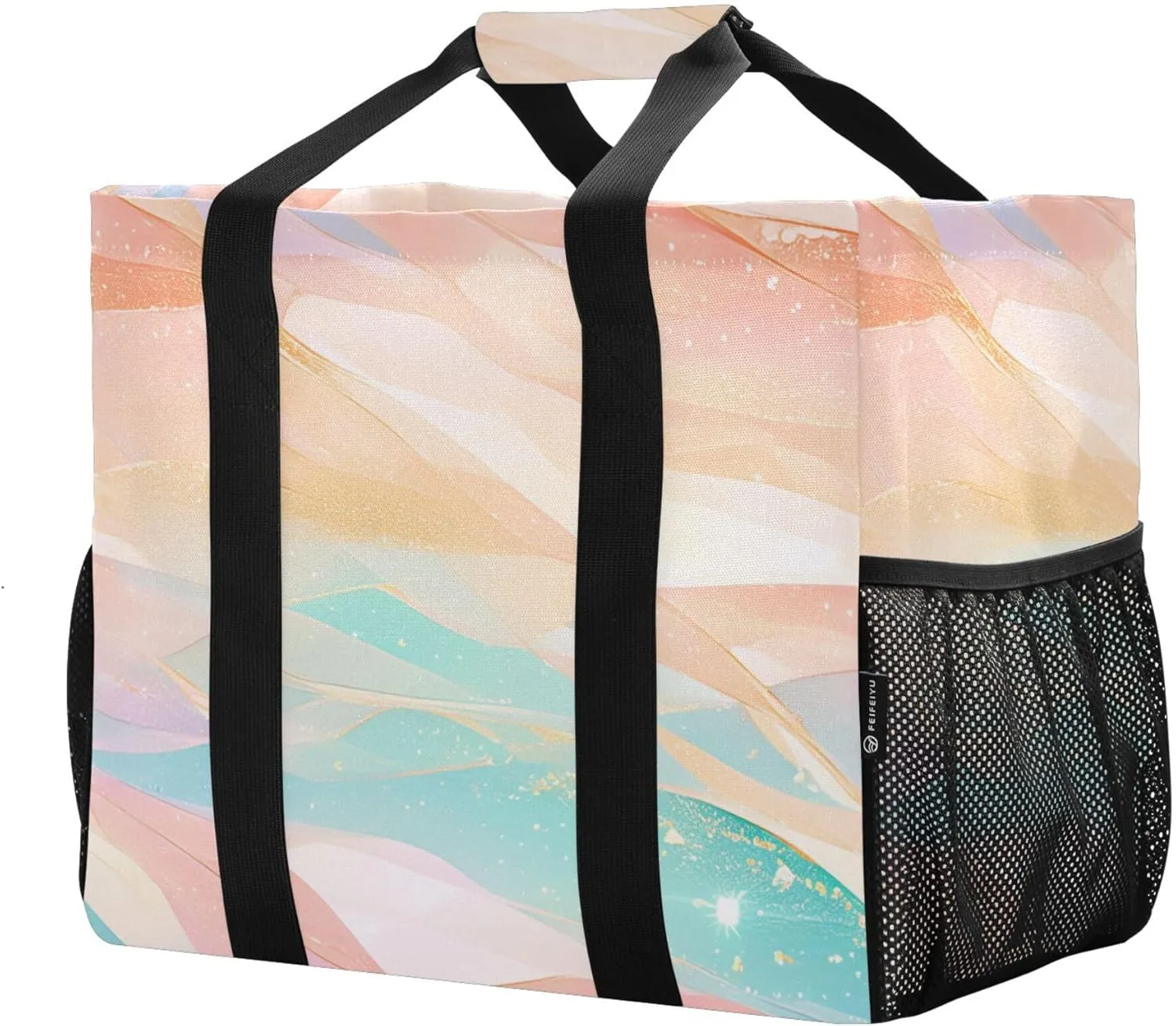 KLL Utility Tote Bags For Women Canvas Foldable With Pockets Carrier Bags
