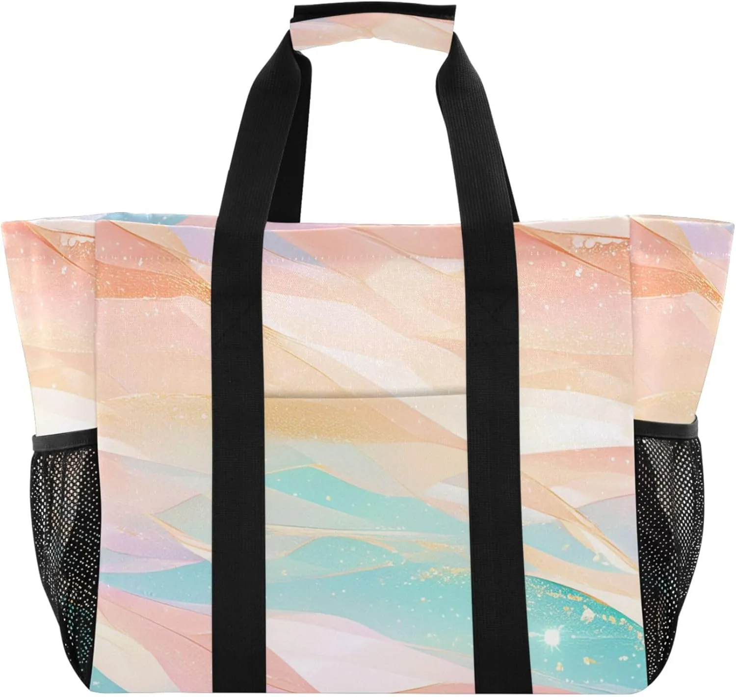 KLL Utility Tote Bags For Women Canvas Foldable With Pockets Carrier Bags