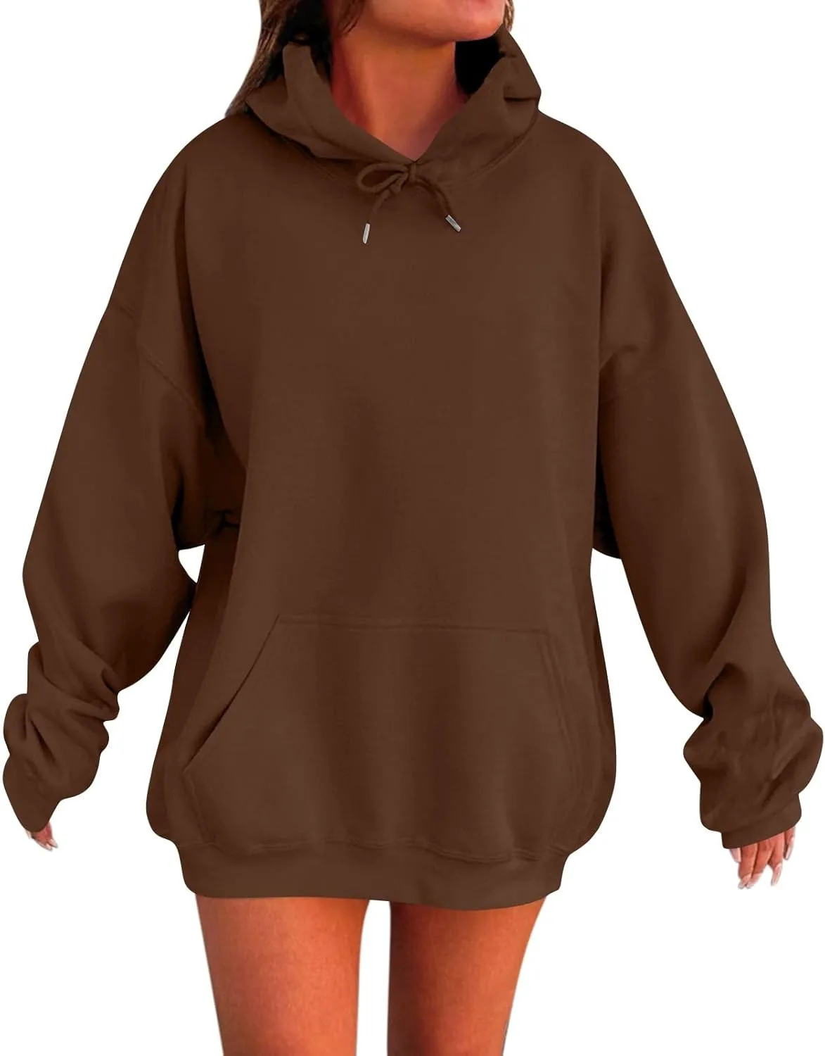 KUIOLYPOER Womens Oversized Hoodies Long Sleeve Hooded Plush Sweatshirt with Pocket 2025 Fashion Tops Trendy Outfits