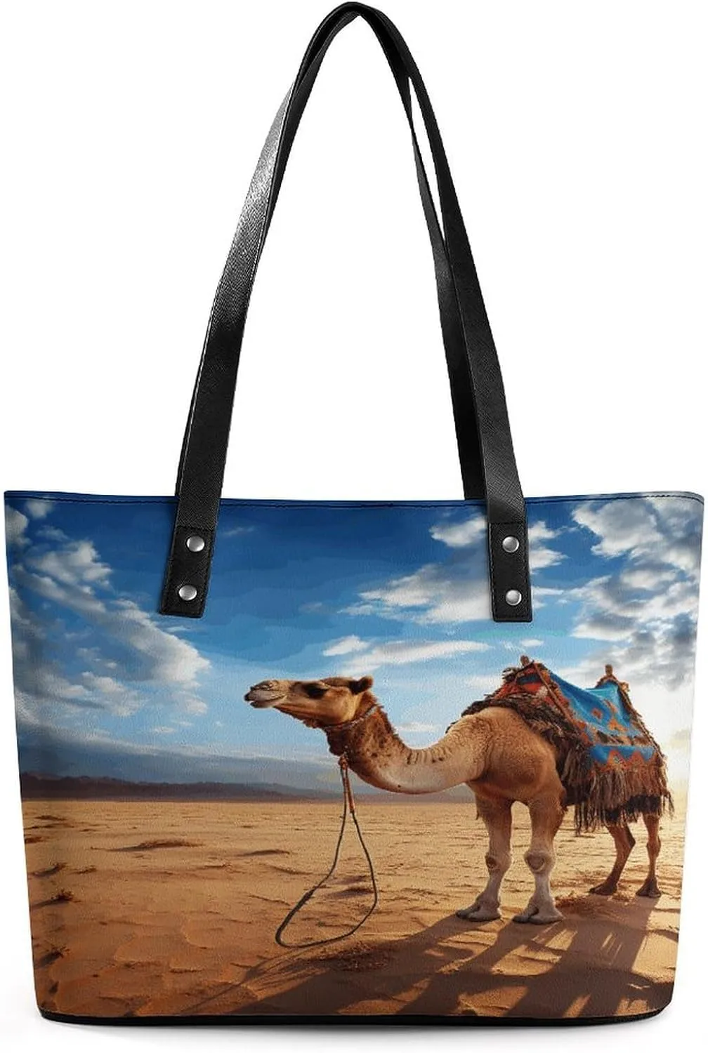 Leather Tote Bag Crossbody Bags for Women Fashion Top Handle Handbag Camel Sky Ladies Shoulder Bags Casual Beach Bag Gym Bages Ladies Purses for Shopping Work Travel