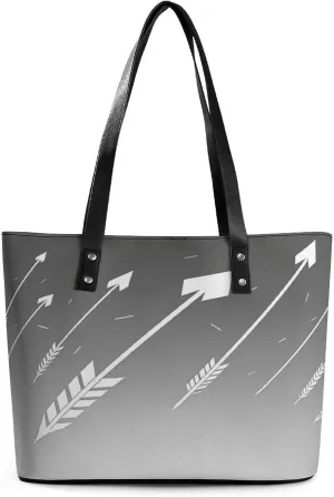Leather Tote Bag Crossbody Bags for Women Fashion Top Handle Handbag Cartoon White Arrow Ladies Shoulder Bags Casual Beach Bag Gym Bages Ladies Purses for Shopping Work Travel