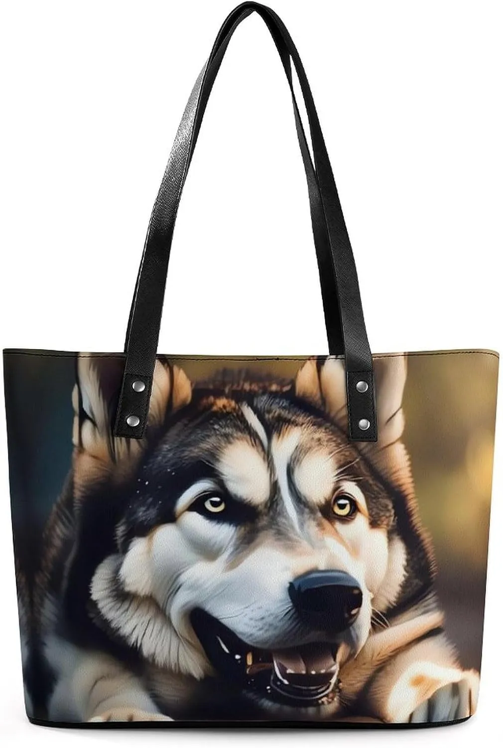 Leather Tote Bag Crossbody Bags for Women Fashion Top Handle Handbag Cute Husky Ladies Shoulder Bags Casual Beach Bag Gym Bages Ladies Purses for Shopping Work Travel
