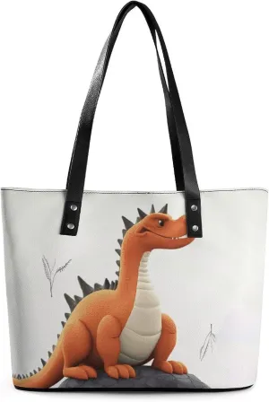 Leather Tote Bag Crossbody Bags for Women Fashion Top Handle Handbag Funny Dragon Ladies Shoulder Bags Casual Beach Bag Gym Bages Ladies Purses for Shopping Work Travel
