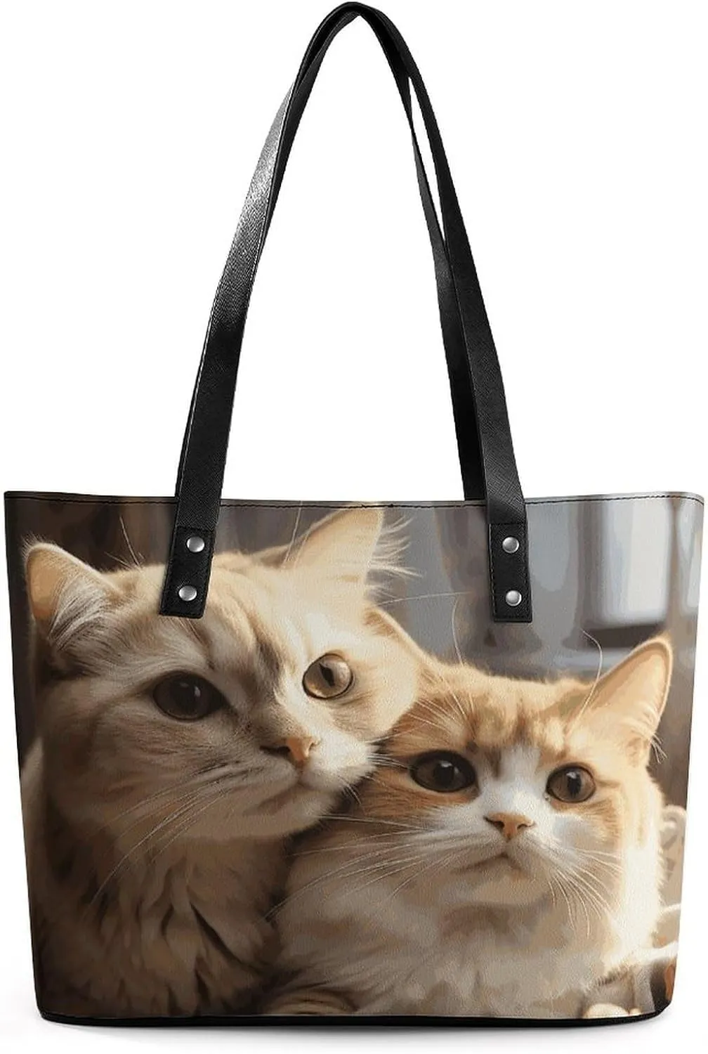 Leather Tote Bag Crossbody Bags for Women Fashion Top Handle Handbag Lovers Cat Ladies Shoulder Bags Casual Beach Bag Gym Bages Ladies Purses for Shopping Work Travel