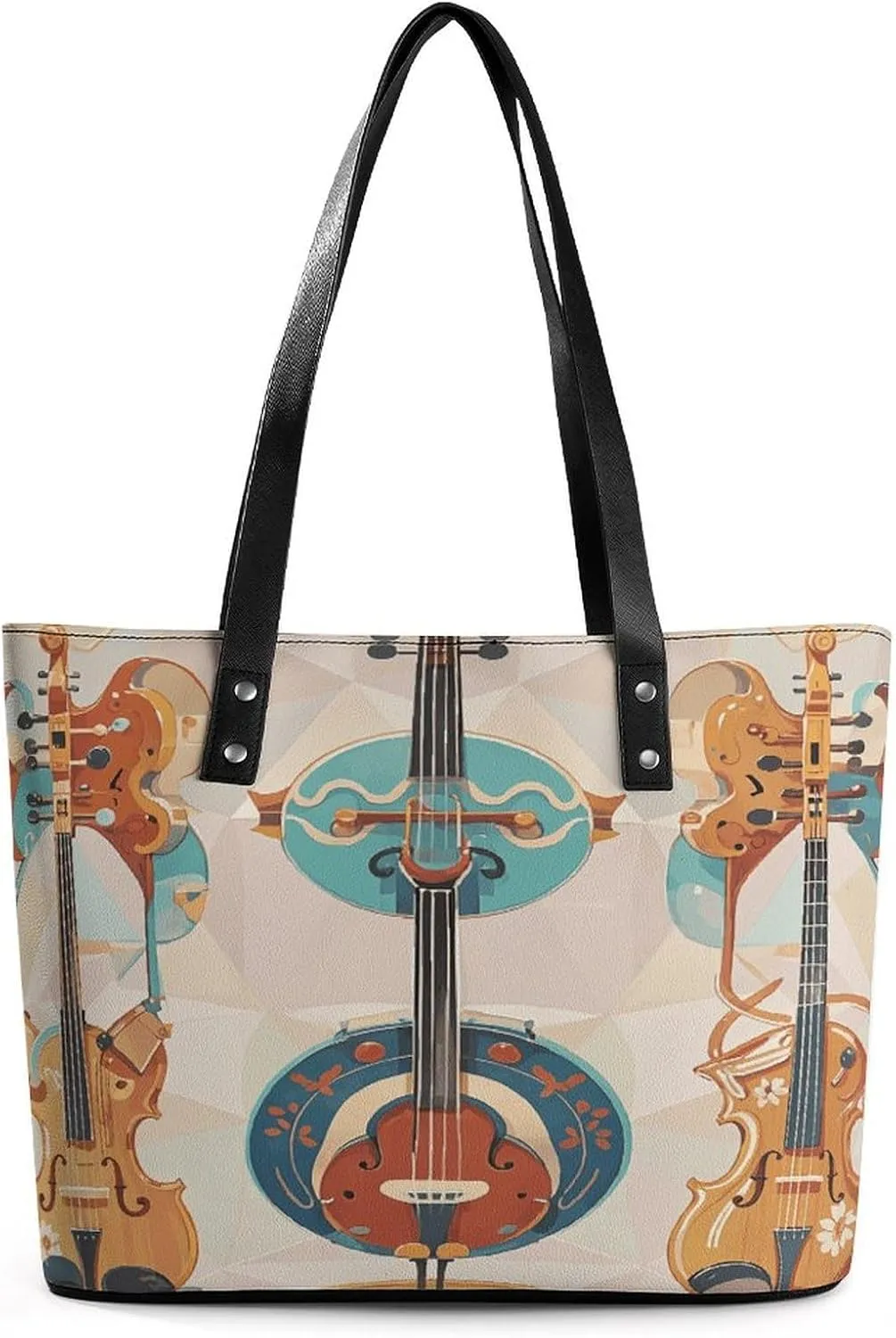 Leather Tote Bag Crossbody Bags for Women Fashion Top Handle Handbag Realistic Musical Patterns Ladies Shoulder Bags Casual Beach Bag Gym Bages Ladies Purses for Shopping Work Travel
