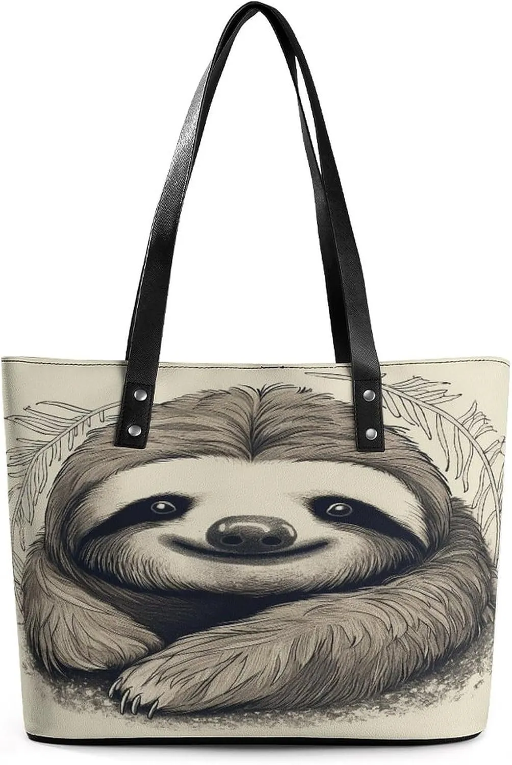 Leather Tote Bag Crossbody Bags for Women Fashion Top Handle Handbag Sloth My Spirit Animal Ladies Shoulder Bags Casual Beach Bag Gym Bages Ladies Purses for Shopping Work Travel