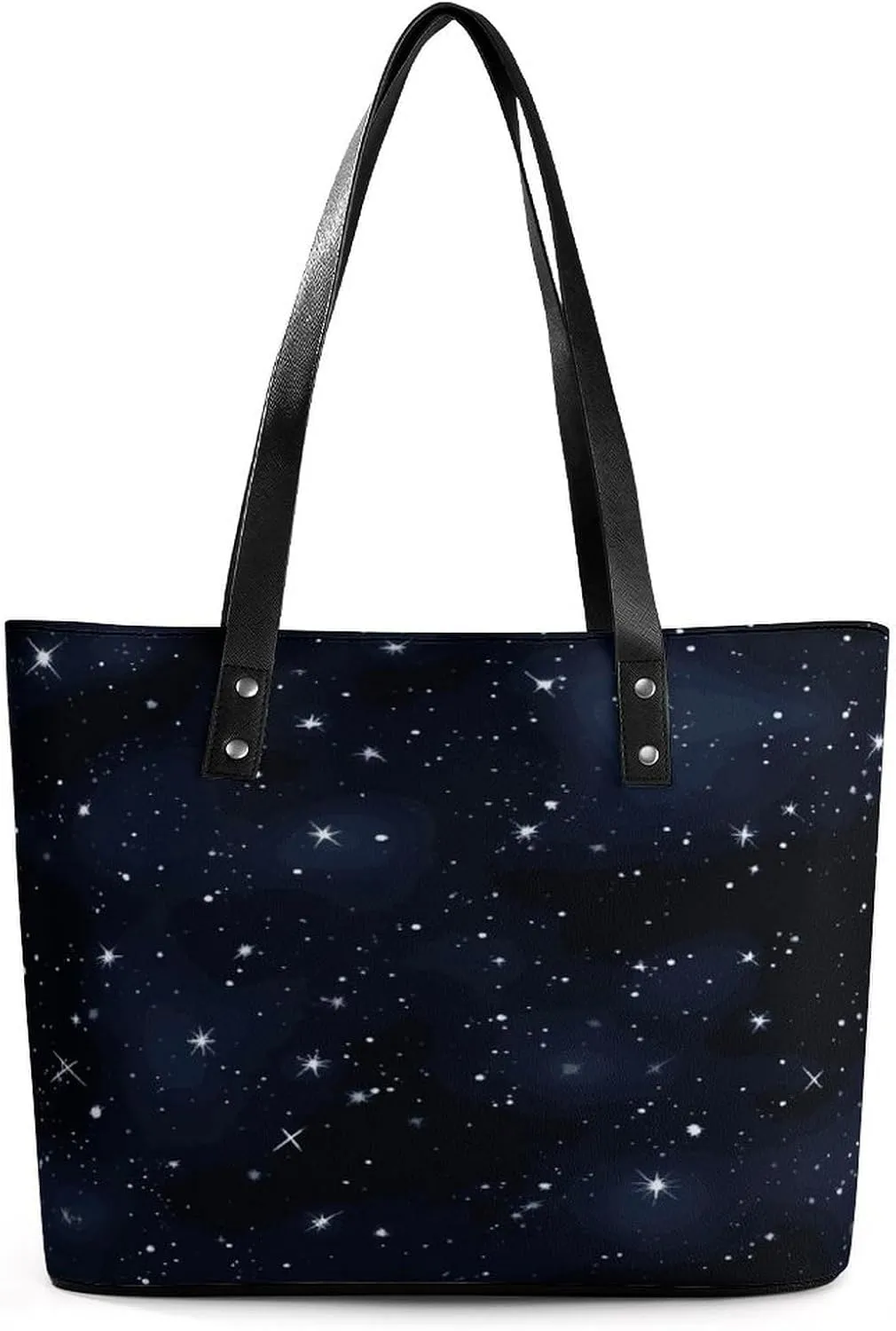 Leather Tote Bag Crossbody Bags for Women Fashion Top Handle Handbag Stars in Night Sky Ladies Shoulder Bags Casual Beach Bag Gym Bages Ladies Purses for Shopping Work Travel