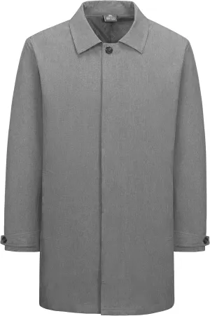 Little Donkey Andy Men's Waterproof Mid-Length Trench Coat, Lightweight Long Rain Coat, Single Breasted Overcoat (Gray Heather M)