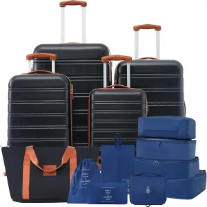 Luggage Sets 13 Piece Suitcase Set 16/20/24/28 IN,Carry on Luggage and Travel Bag TSA Lock Expandable,Hard Case Luggage with Spinner Wheels
