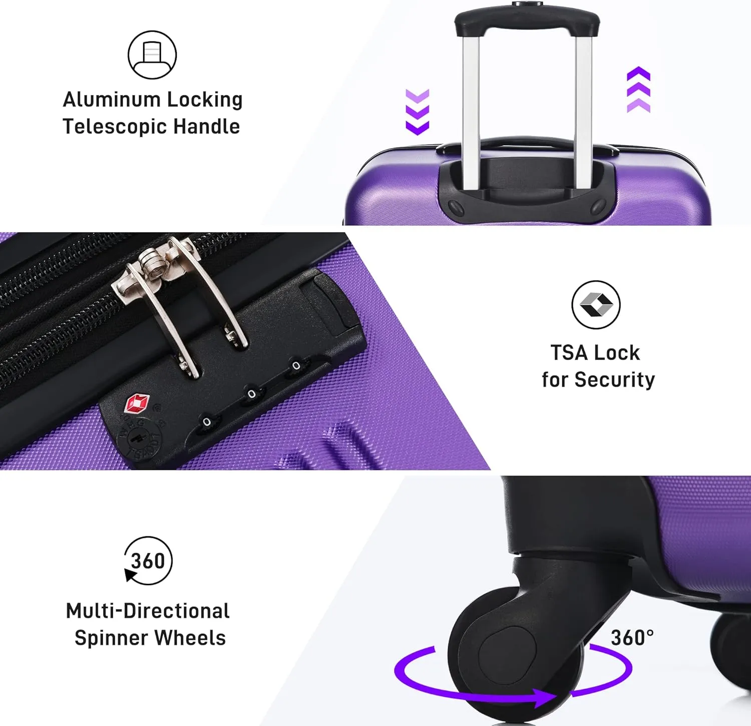 Luggage Sets 13 Piece Suitcase Set 16/20/24/28 IN,Carry on Luggage and Travel Bag TSA Lock Expandable,Hard Case Luggage with Spinner Wheels