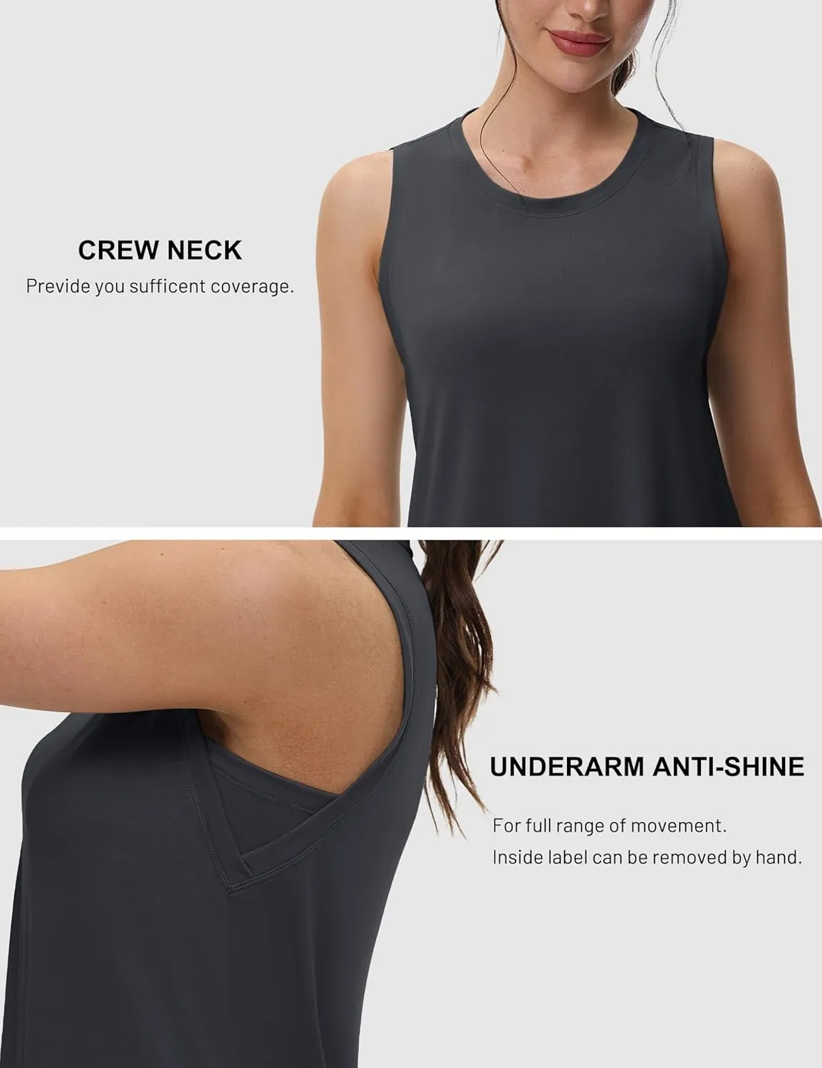 MAGCOMSEN Workout Tank Tops for Women Loose Fit Sleeveless Tops Breathable Lightweight Athletic Gym Runing Summer Shirts