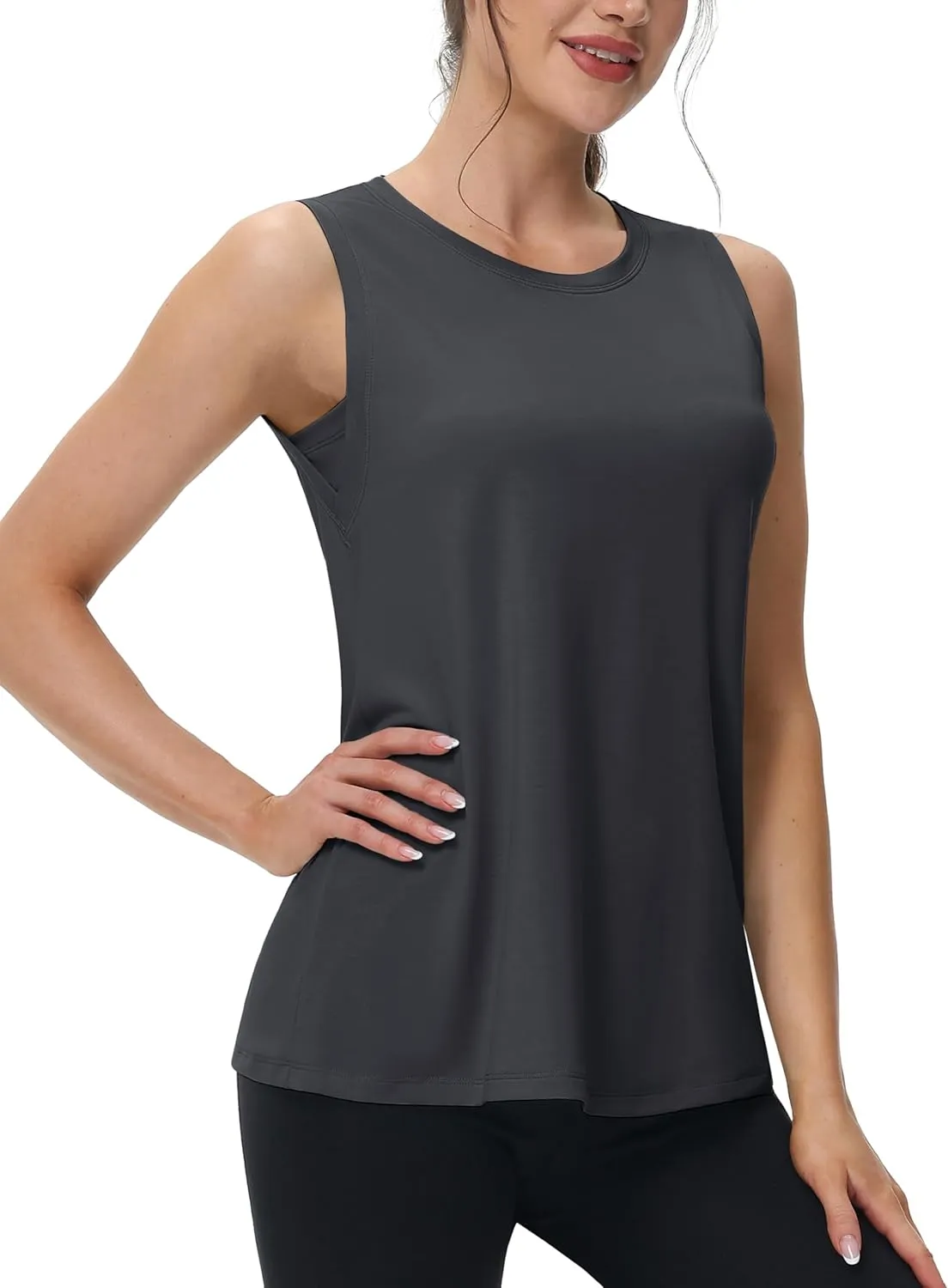 MAGCOMSEN Workout Tank Tops for Women Loose Fit Sleeveless Tops Breathable Lightweight Athletic Gym Runing Summer Shirts