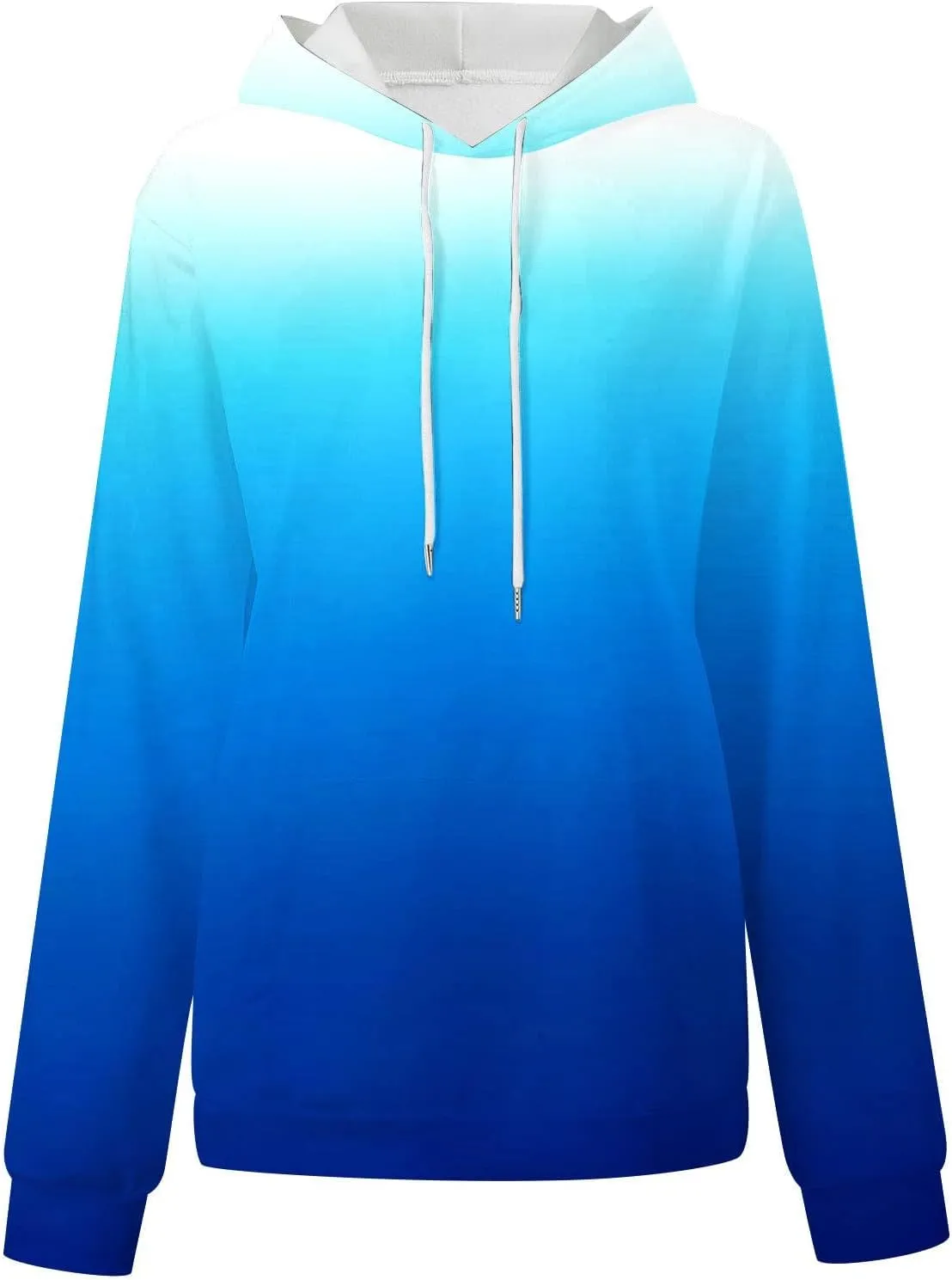 Masbird Hoodies for Women Gradient Print Oversized Sweatshirt Drawstring Pullover with Pocket Trendy Sweater Tops Blouses