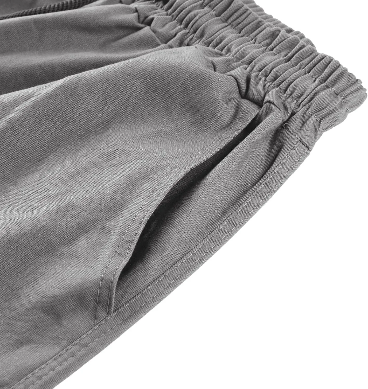 Men's Cargo Pants Slim Fit Drawstring Joggers Hiking Trousers with Multi Pockets Twill Chino Pants Sports Overalls