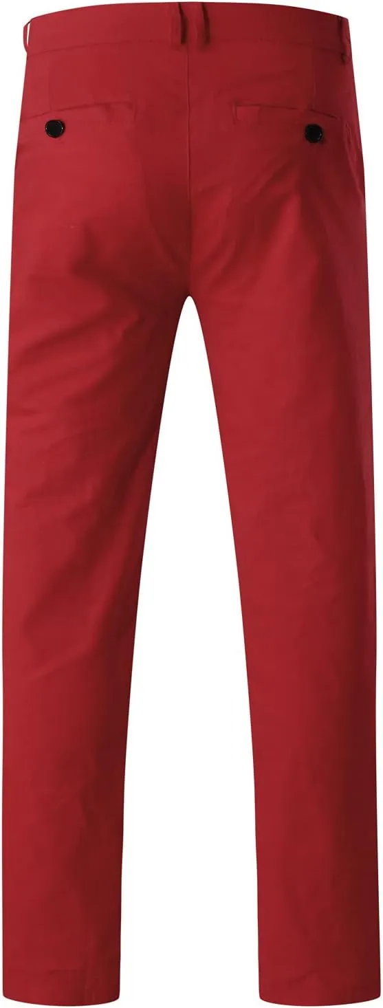 Men's Casual Slim Pants Solid Color Mid Trousers Fashion Joggers Sports Pants Hiking Trousers Gym Sweatpants