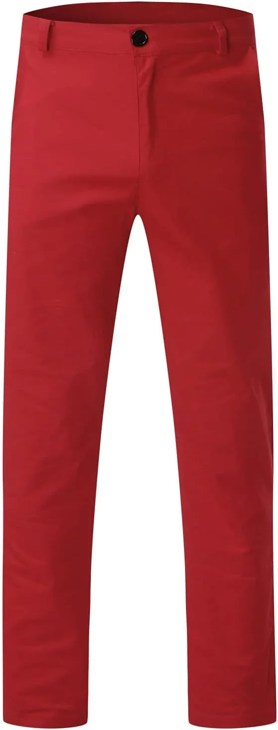 Men's Casual Slim Pants Solid Color Mid Trousers Fashion Joggers Sports Pants Hiking Trousers Gym Sweatpants