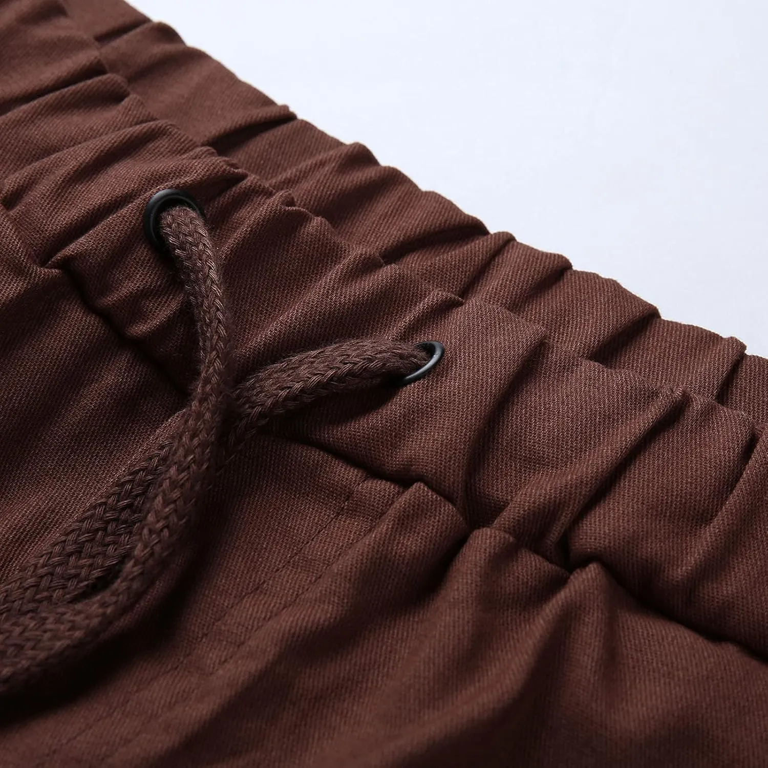 Men's Casual Solid Color Sweatpants Multi Pockets Pants Hiking Athletic Trousers Outdoor Wearing Pants with Pockets