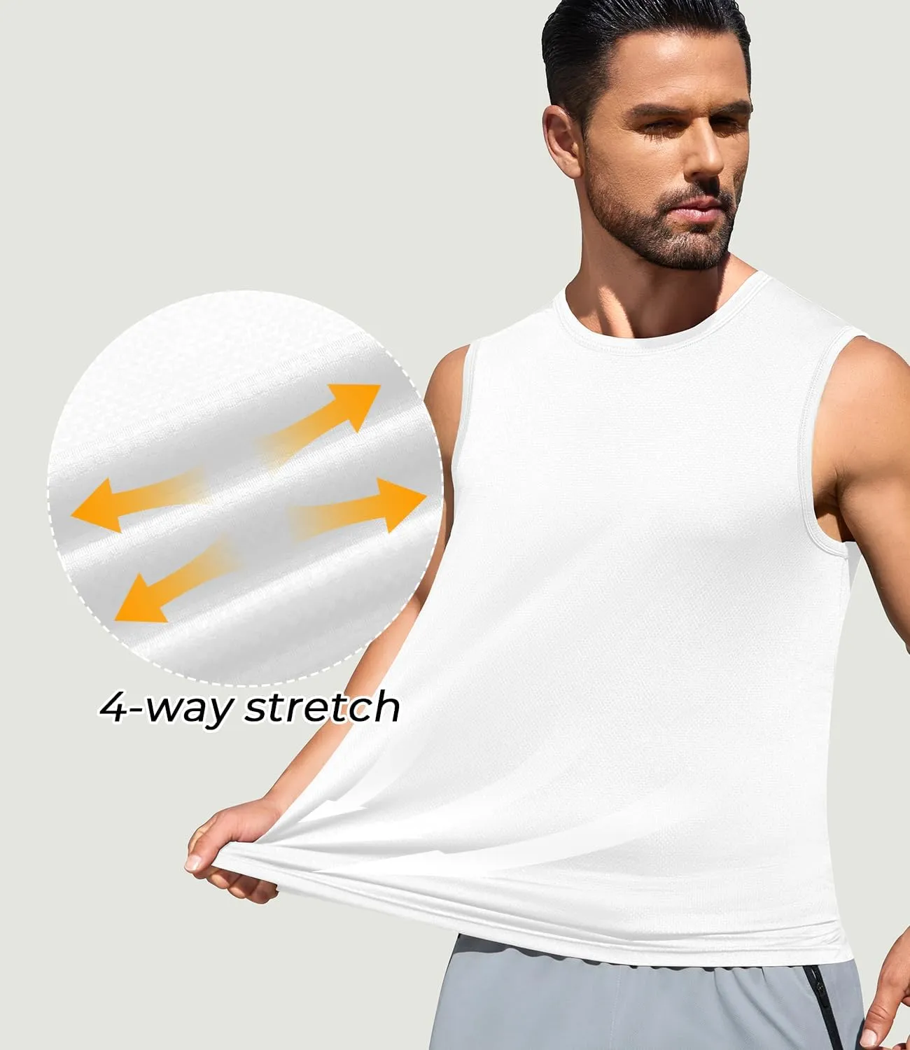 Men's Gym Tank Top Quick Dry 3 Pack Sleeveless Muscle Shirts Sun Protection UPF50  Running Workout Tank Tops