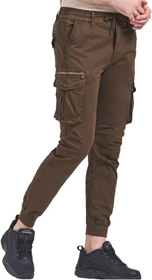 Men's Joggers Work Camo Chino Utility Combat Pants Trousers with Multi Pockets for Spring
