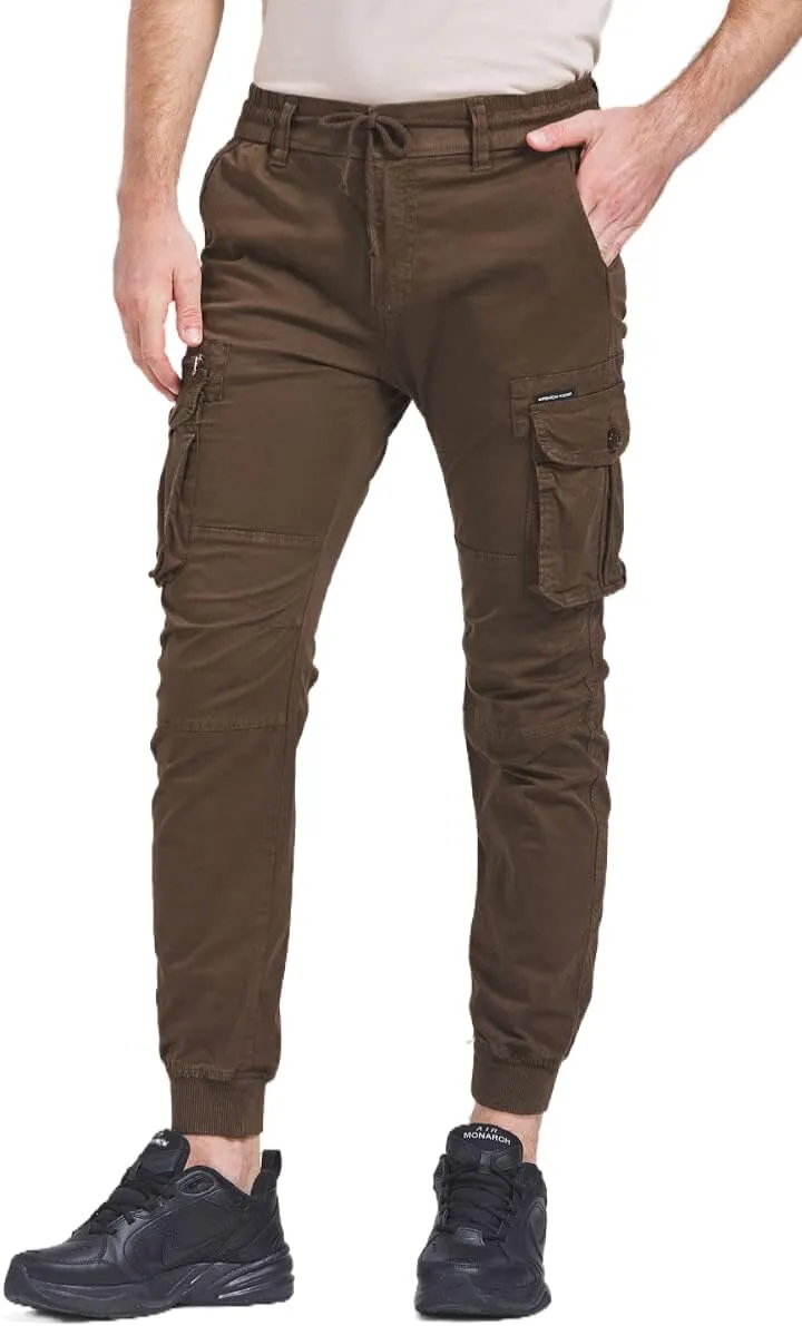 Men's Joggers Work Camo Chino Utility Combat Pants Trousers with Multi Pockets for Spring