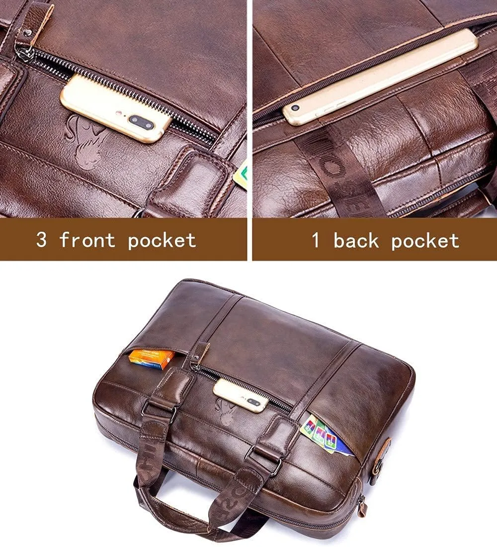 Men's Laptop Bags, Shoulder Bag Leather Handbag Bag Briefcase Grand Computer Bag