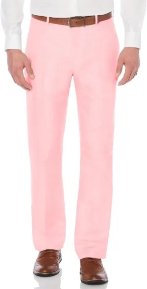 Men's Linen Suit Pants Lightweight Casual Dress Pants for Beach Wedding Summer Trousers with Pockets