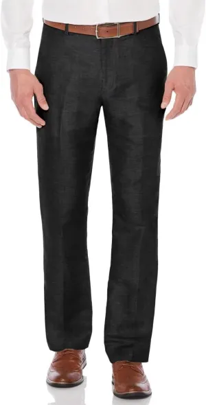 Men's Linen Suit Pants Lightweight Casual Dress Pants for Beach Wedding Summer Trousers with Pockets