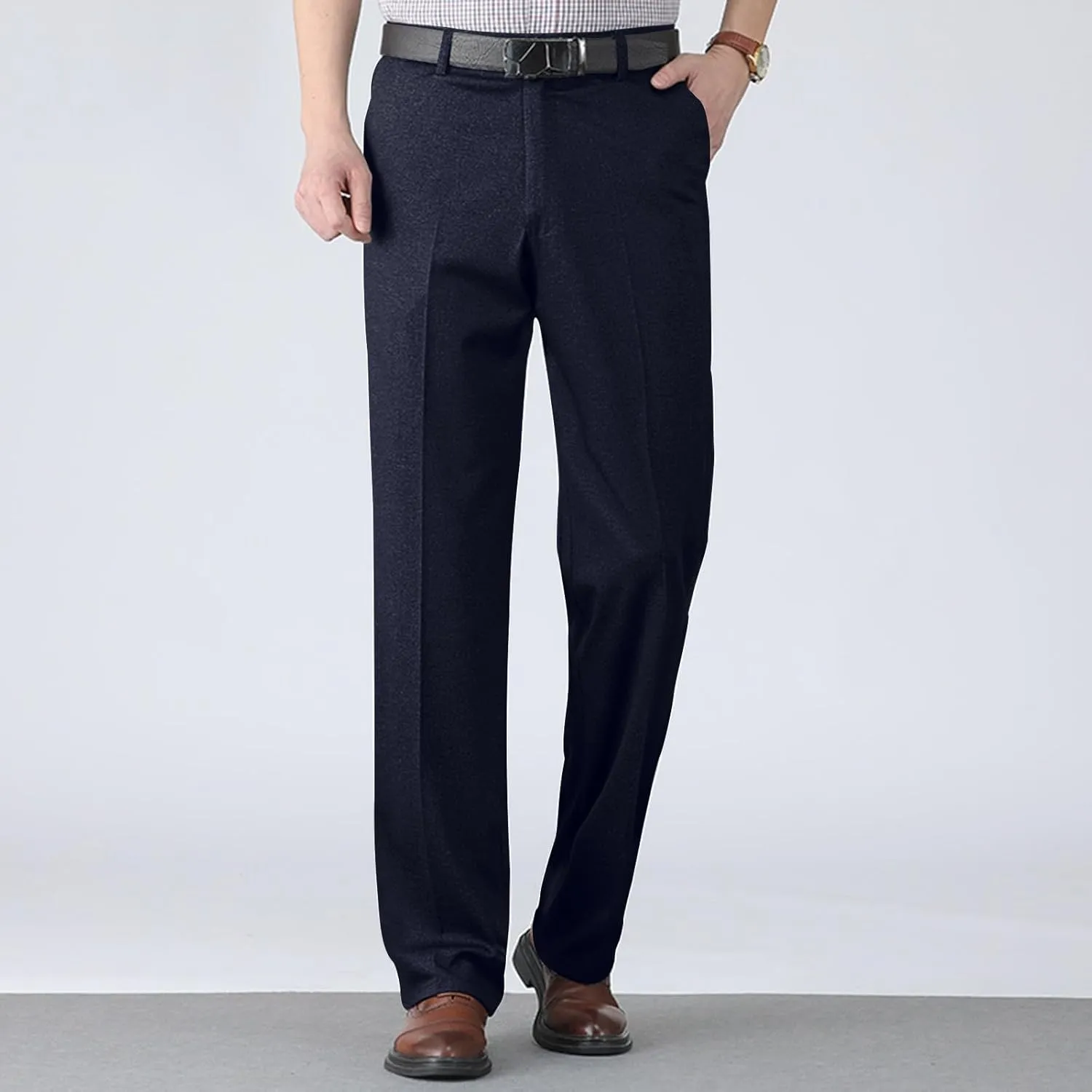 Mens Slim Fit Dress Pants Premium Comfy Classic Fit Flat Front Hidden Waistband Pant (Regular and Big & Tall Sizes)