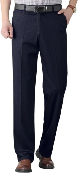 Mens Slim Fit Dress Pants Premium Comfy Classic Fit Flat Front Hidden Waistband Pant (Regular and Big & Tall Sizes)