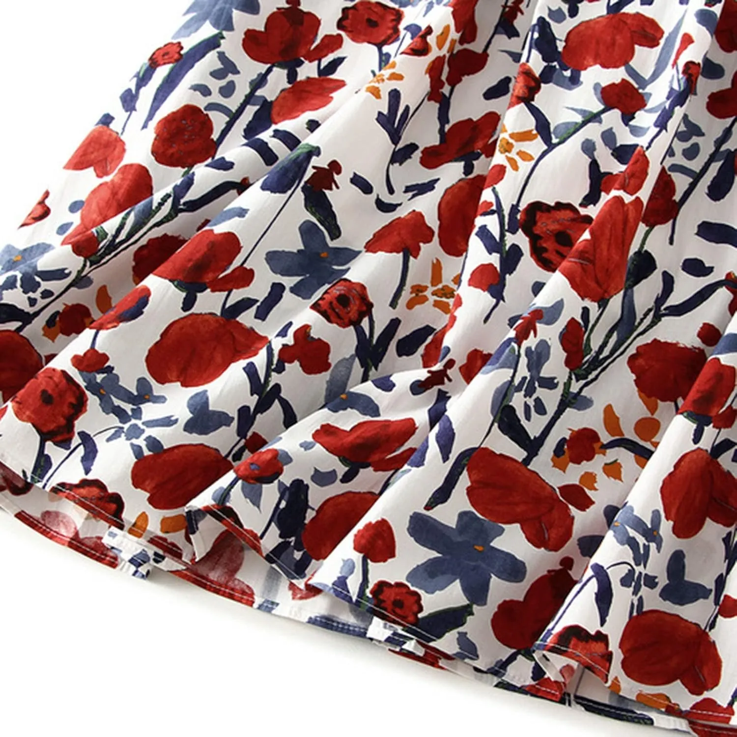 Midi Skirts for Women Floral Printed Midi Skirt High Waisted A Line Skirt Elastic Waist Skirt Pleated Skirts Midi